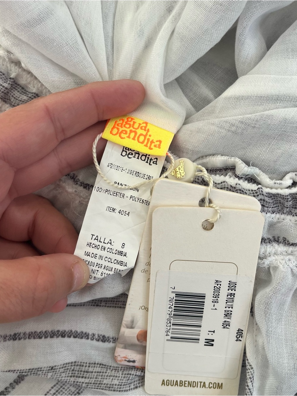 Agua Bendita Revolve Josie Jumpsuit in Gray Stripe Size Medium - Picture 9 of 9